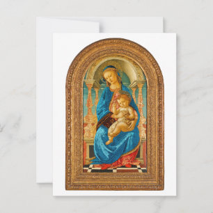 Botticelli (1445-1510) Madonna & Child Enthroned  Postcard