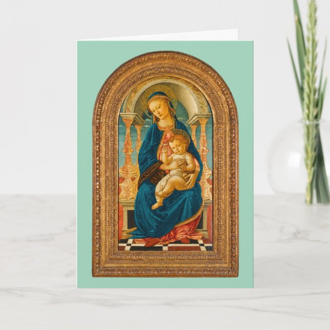 Botticelli (1445-1510) Madonna & Child Enthroned  Thank You Card (Front)