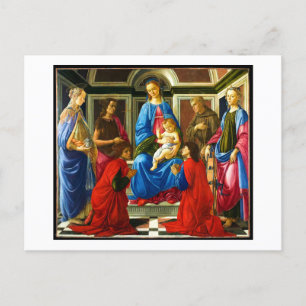 Botticelli Madonna and Child with 6 Saints 1470  Holiday Postcard