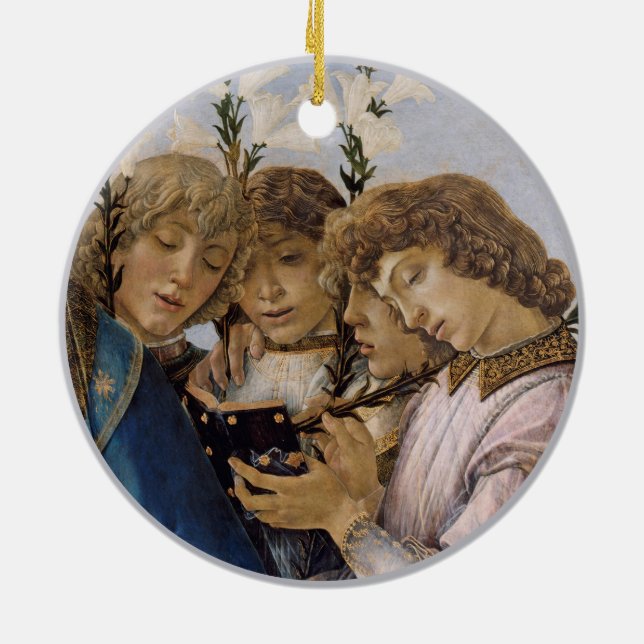 Botticelli Mary Jesus and singing Angels Ceramic Ornament (Back)