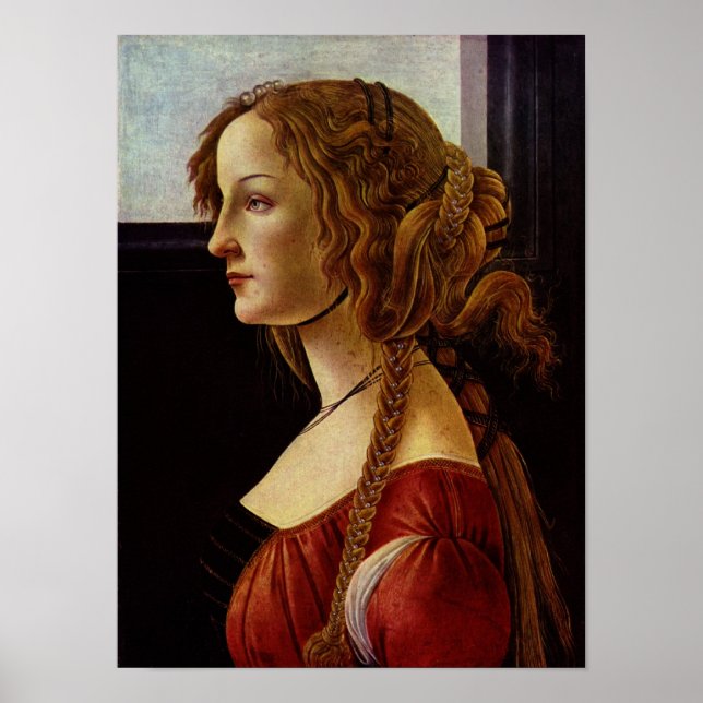 Botticelli-Portrait of Simonetta Vespucci Poster (Front)