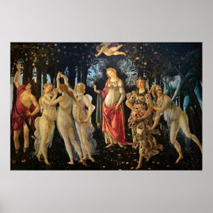 Botticelli Primavera Renaissance Floral Goddess Poster