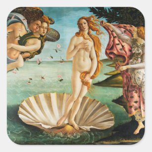 BOTTICELLI - The birth of Venus 1483 Square Sticker