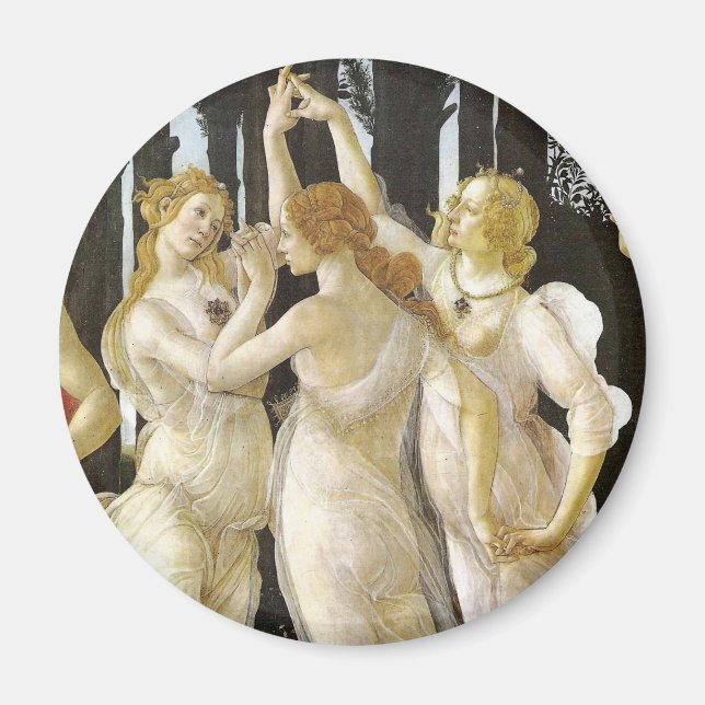 Botticelli Three Graces Renaissance Fine Art Magnet (Front)