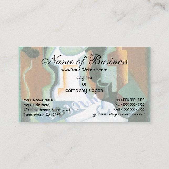 Bottle and Fruit Dish (1919) Cubism by Juan Gris Business Card (Front)