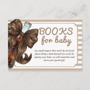 Bottle Bow Baby Shower Book Request Enclosure Card