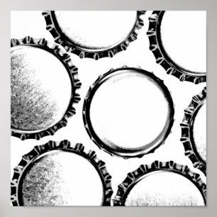 Bottle Cap Art - Beer Love Poster