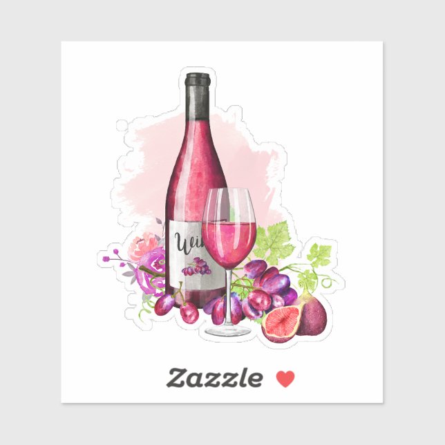 Bottle & Glass of Wine (Sheet)