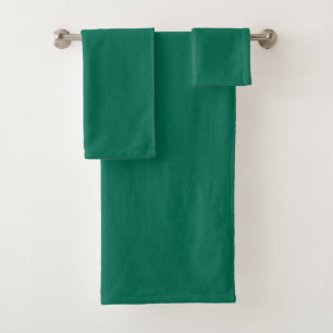 Bottle green (solid colour) bath towel set