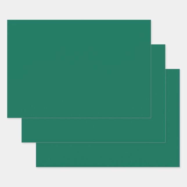 Bottle green (solid colour)  wrapping paper sheet (Set)