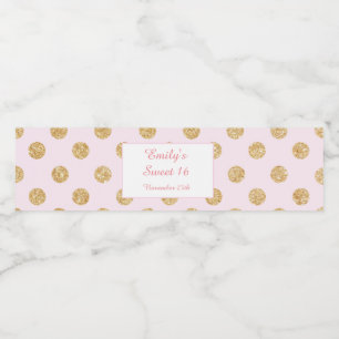Bottle Label Blush Pink Gold Sweet 16 Quinceanera
