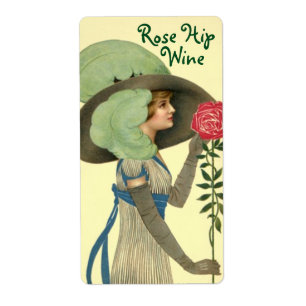 Bottle Label for Homemade Wine Rose Hip Roses
