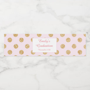 Bottle Label Graduation Party Blush Pink Gold