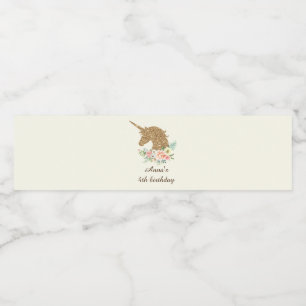 Bottle Label Unicorn Glitter Birthday