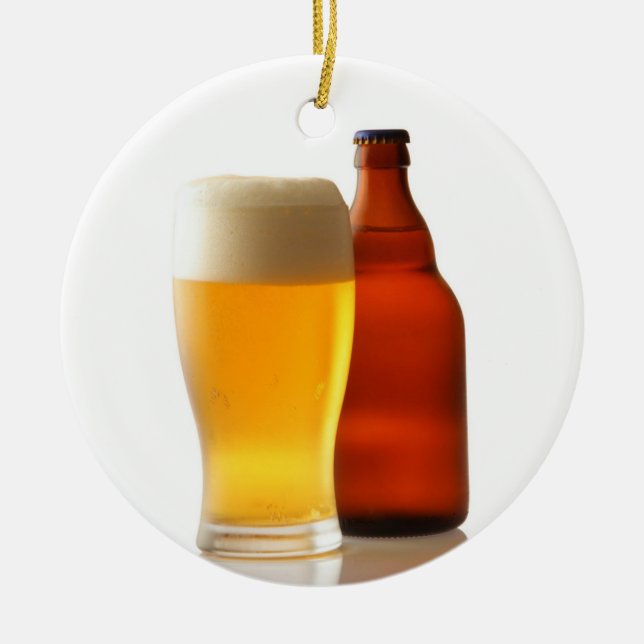 Bottle of Beer Christmas Ornament (Front)