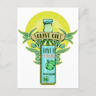 Bottle of olive oil postcard