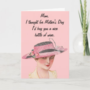 Bottle of Wine For Mother's Day Card