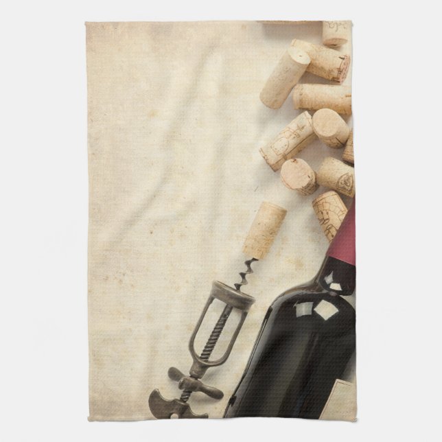 Bottle of Wine Kitchen Towel (Vertical)
