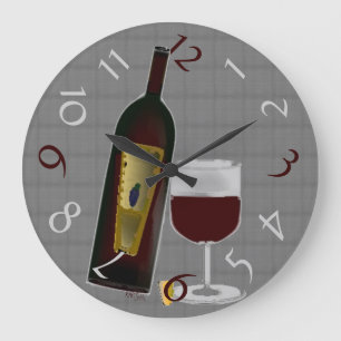 Bottle of Wine Large Clock