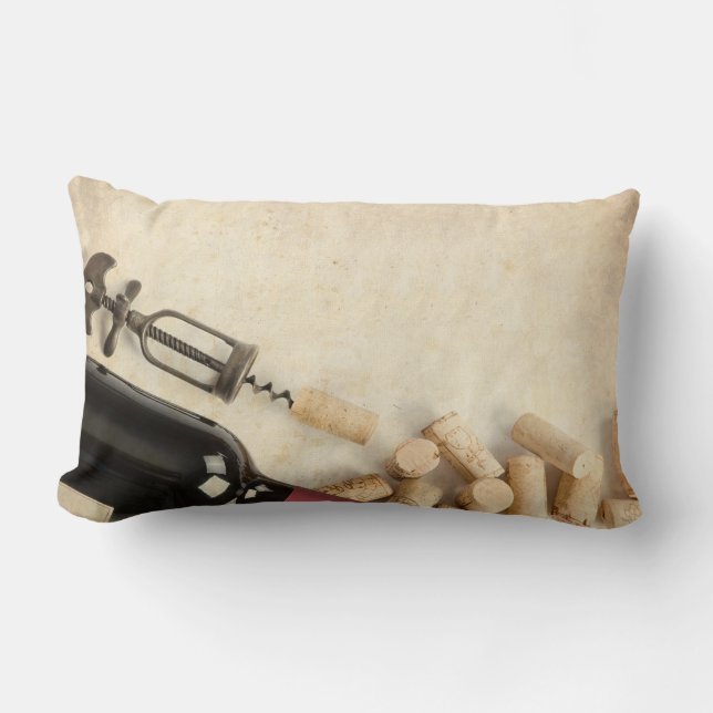 Bottle of Wine Lumbar Pillow (Front)