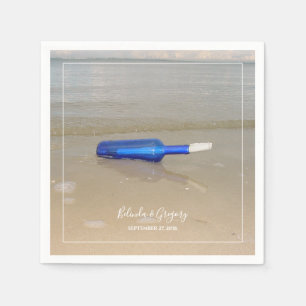 Bottle On Beach Sand Wedding Napkin