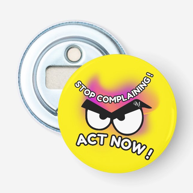 Bottle Opener : Act Now (yellow) (Front)
