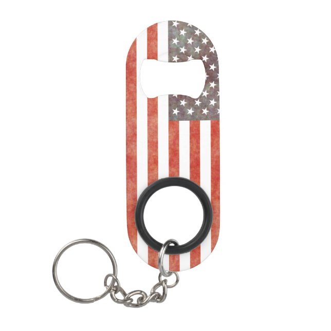 Bottle opener / key chain USA flag Keychain Bottle Opener (Front)