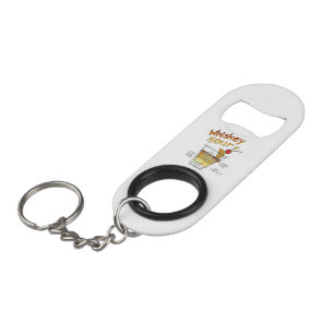 BOTTLE OPENER KEYCHAIN, WHISKEY SOUR RECIPE ART MINI BOTTLE OPENER