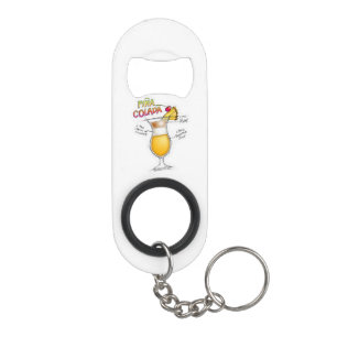 BOTTLE OPENER - PINA COLADA RECIPE COCKTAIL ART MINI BOTTLE OPENER