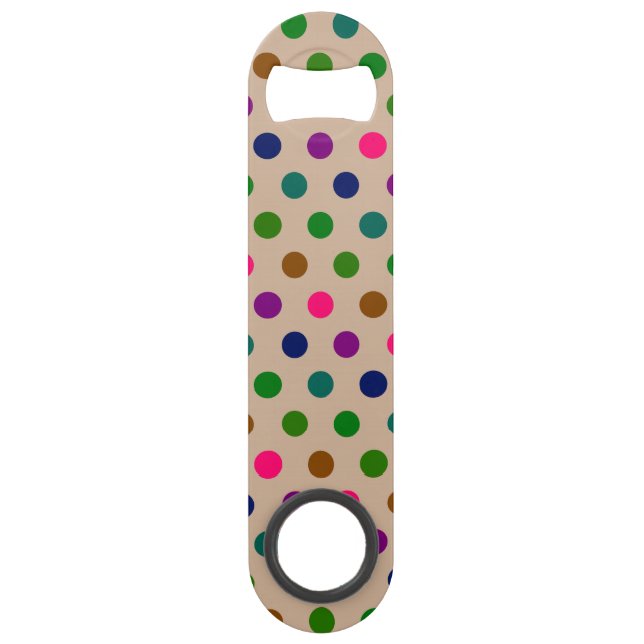 Bottle Opener Polka Dots Bar Key (Front)