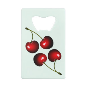 Bottle Opener with Cherries Credit Card Bottle Opener