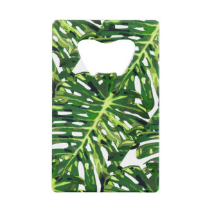 Bottle Opener with Tropical Leaves Credit Card Bottle Opener