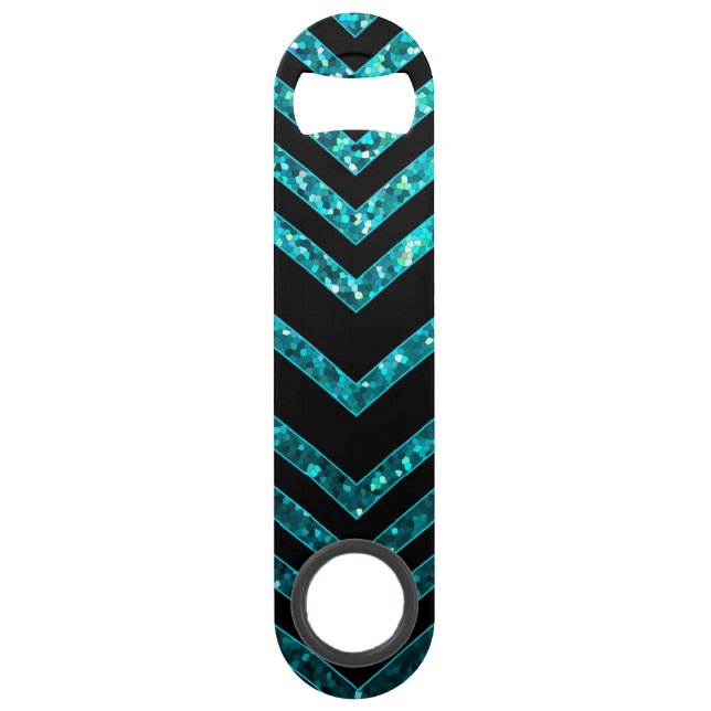 Bottle Opener Zig Zag Sparkley Texture Bar Key (Front)