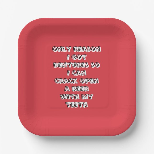 Bottle Opening Teeth Paper Plate (Front)