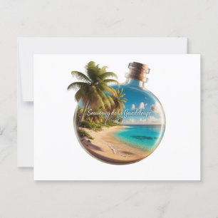 Bottle Souvenir Guadeloupe: Tropical Beach Postcard