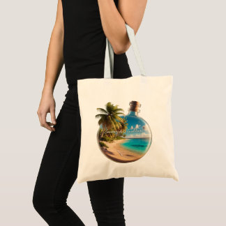 Bottle Souvenir Guadeloupe: Tropical Beach Tote Bag