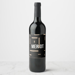 Bottle vine merlot wine label