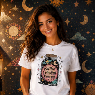 Bottled Celestial Energy Magic Mason Jar Galaxy T-Shirt