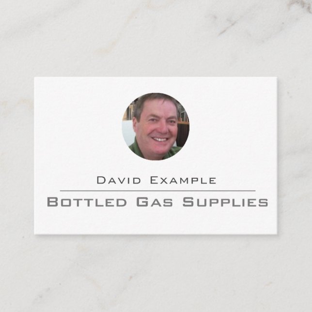 Bottled Gas Supplies with Photo of Holder Business Card (Front)