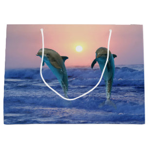 Bottlenose Dolphin at Sunrise Large Gift Bag