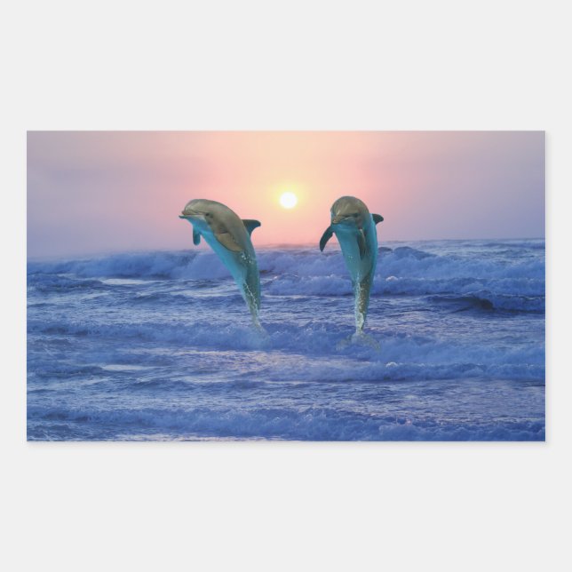 Bottlenose Dolphin at Sunrise Sticker (Front)