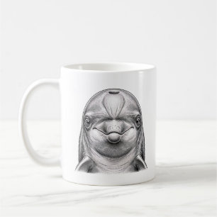 Bottlenose Dolphin Black White Mug