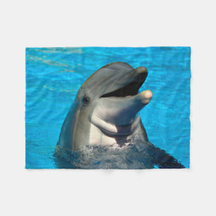 Bottlenose dolphin head Fleece Blanket