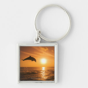 Bottlenose Dolphin jumping Keychain