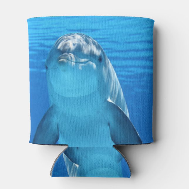 Bottlenose Dolphin looks at the camera under water Can Cooler (Back)