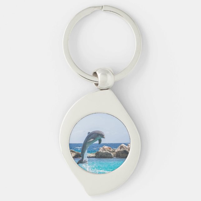 Bottlenose Dolphin Metal Keyring (Front)