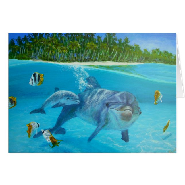 bottlenose dolphin with baby (Front Horizontal)