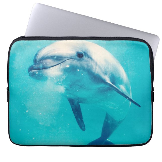 Bottlenosed Dolphin Underwater Laptop Sleeve (Front)