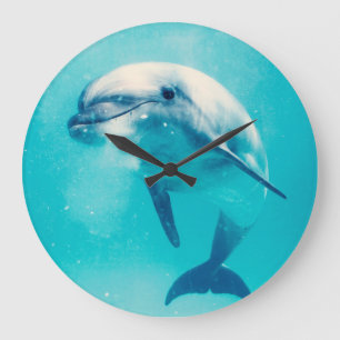 Bottlenosed Dolphin Underwater Large Clock
