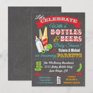 Bottles and Beer Couples baby shower invitations